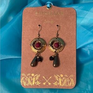 SHIRALEAH gold tone earrings with beads